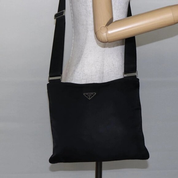 PRADA Shoulder Bag Nylon Black Silver Auth - Picture 15 of 16